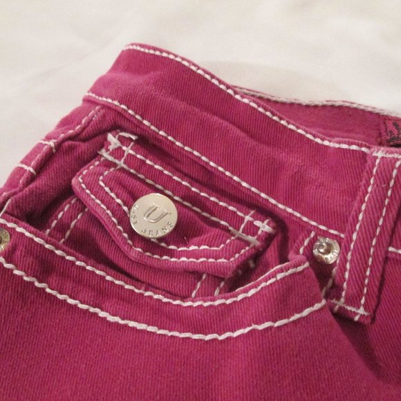 ❤ U-51 HOT PINK/FUCHSIA JEANS WITH EMBROIDERY ❤ - Picture 6 of 15